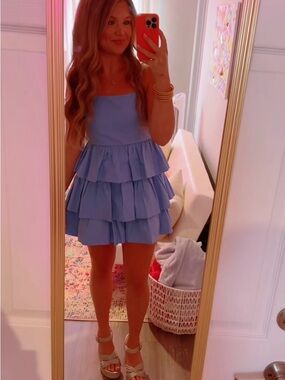 Tiered Blue Ruffle Sundress